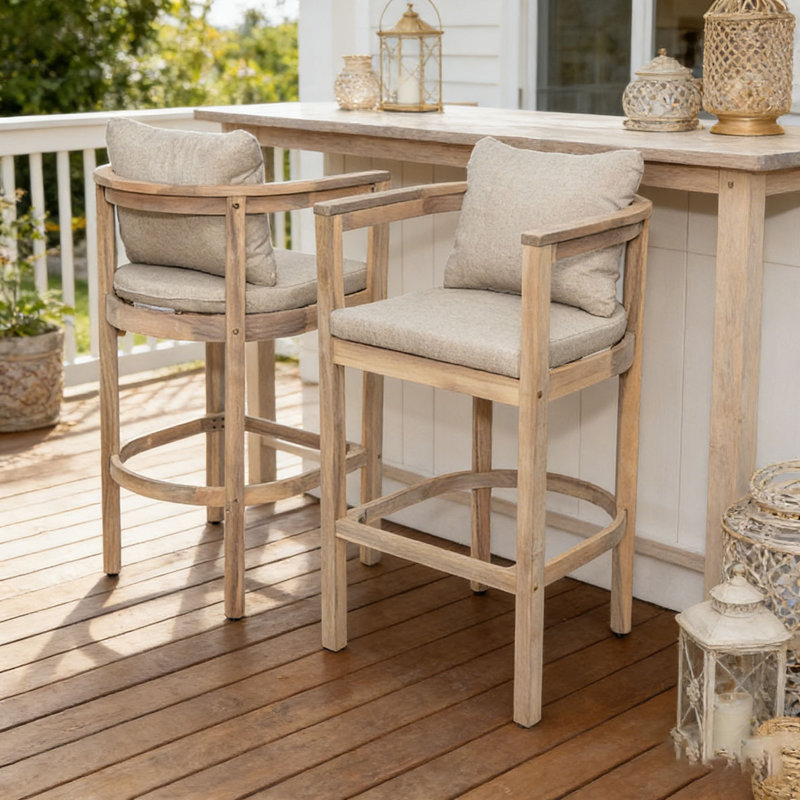 Ensemble de tabourets d'extérieur, Blanc clair