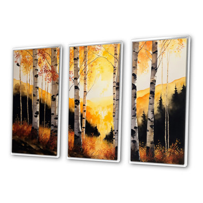 Golden Hour Birch Trees I " Golden Hour Birch Trees I " 3 - Pieces