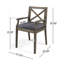 CHAISE DE SALLE À MANGER PERLA, 2PCS avec 2 coussins, gris