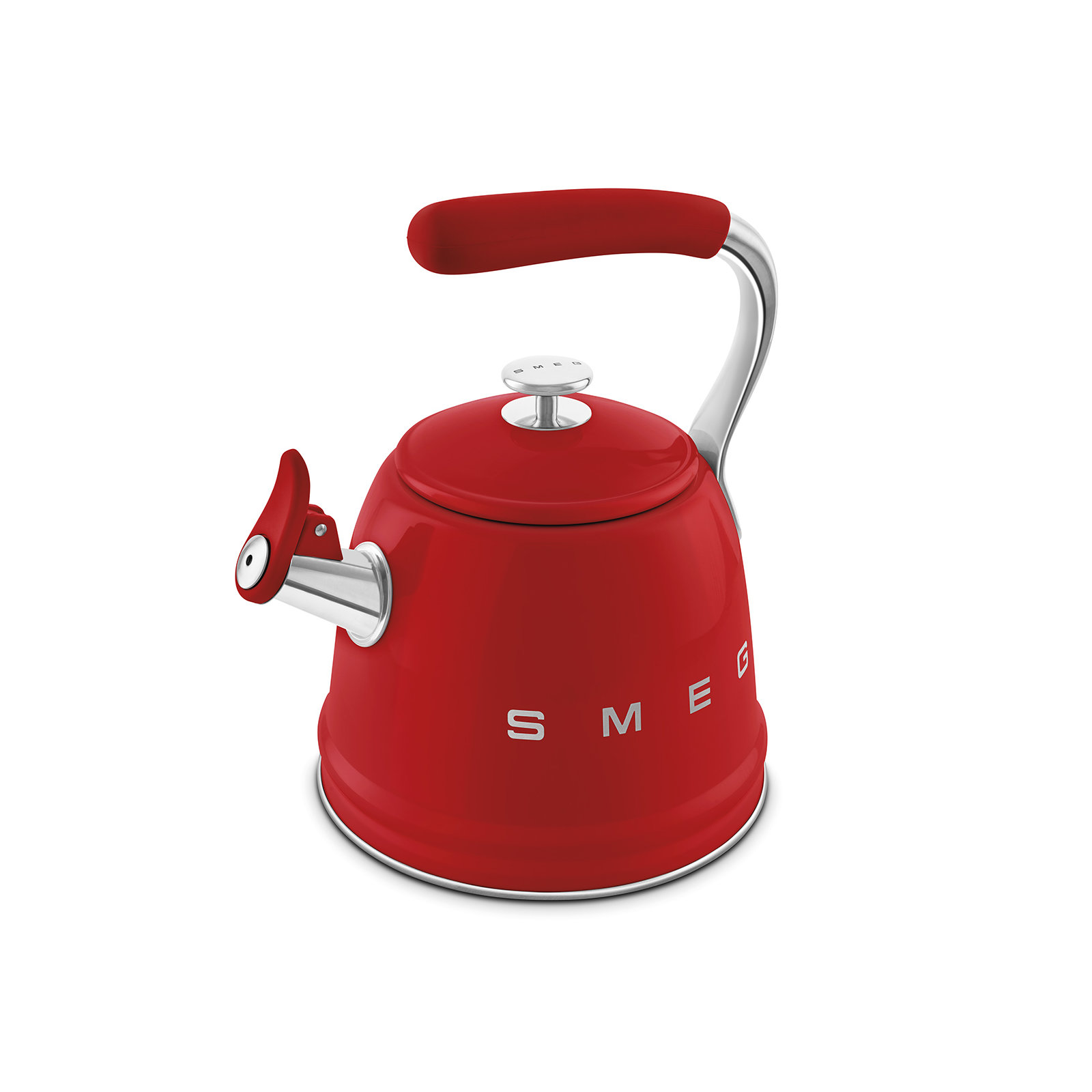 SMEG 50"s Retro Style Whistling Stovetop Kettle, Red