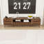 Modern TV Stand with Fluted Front Drawer, 2 Cabinets, Open Shelf and Cable Management