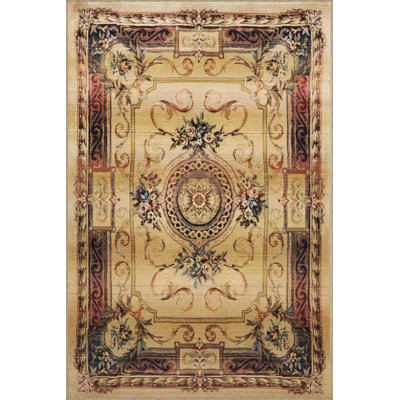 Yellow Modern Patterned Woven Base Washable Rug