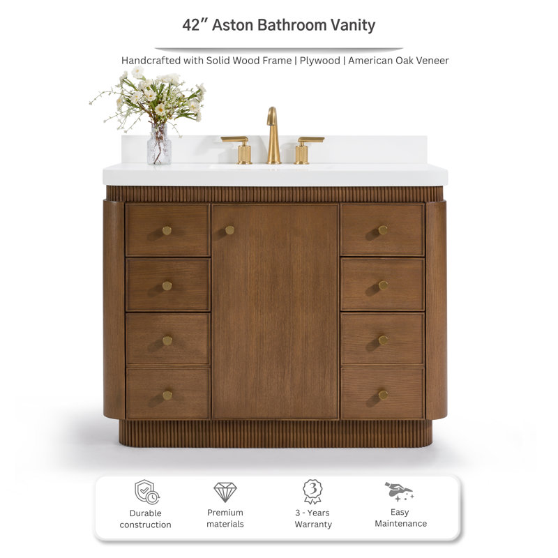 Ensemble de meuble-lavabo 42 po Aston, Chestnut Oak, 42 pouces