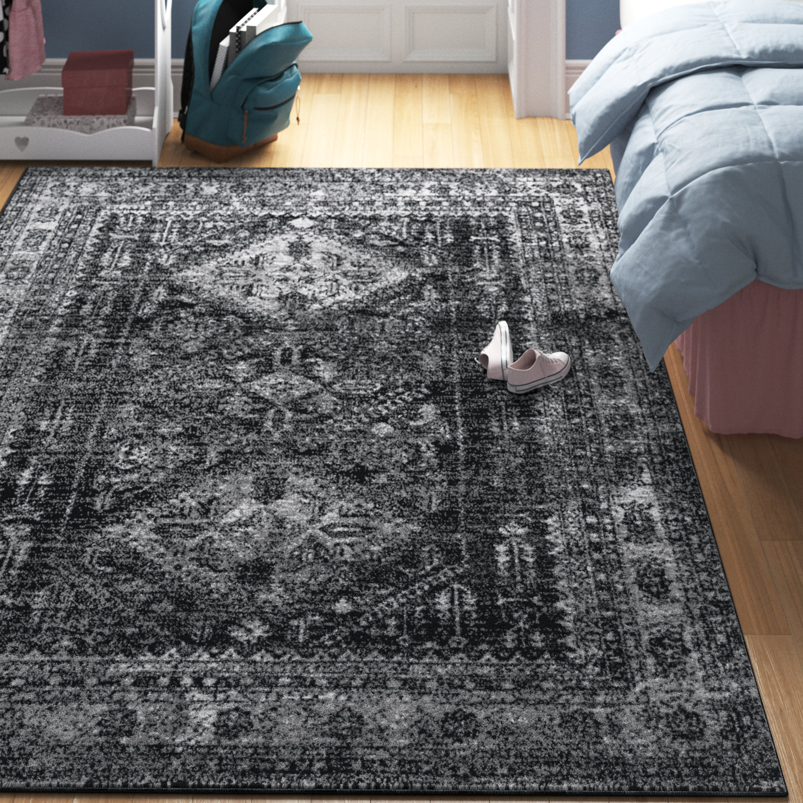 Trent Austin Design® Priston Oriental Black Area Rug | Wayfair