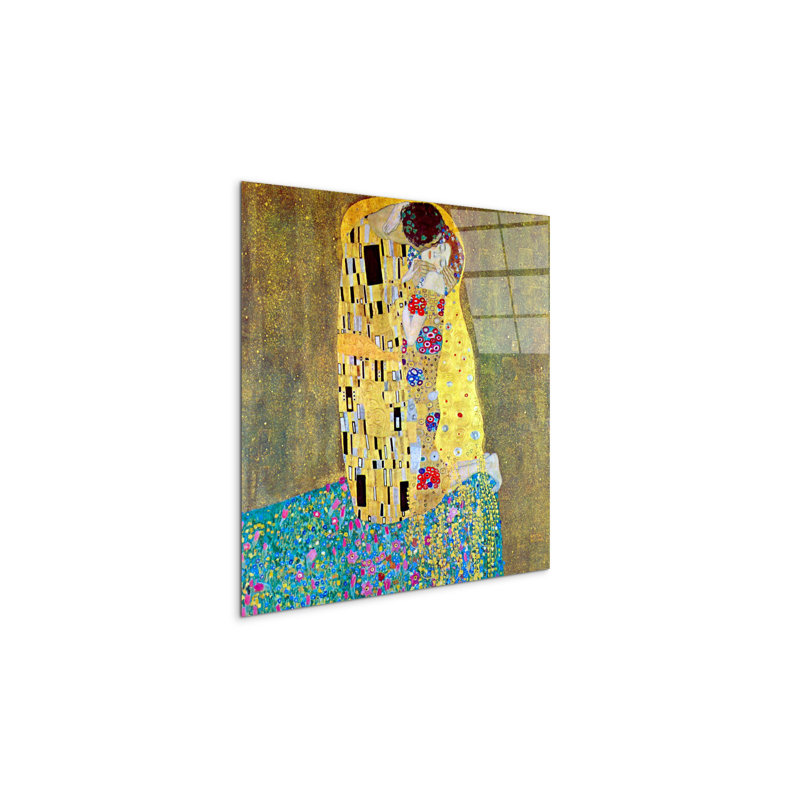 The Kiss 2 by Klimt Gustav 58x58 Cm Frameless Panel Lightweight Ready to Hang, CrystalArt