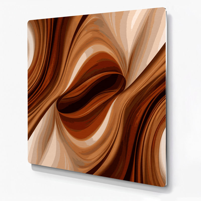 Gradient Abstract 52, art mural en métal brun, H 12 po x l 12 po
