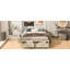Grand lit plateforme avec 6 tiroirs de rangement