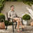 Stackable Patio Dining Chairs, Metal Textilene Modern Seating For Patio