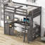 Twin Size Loft Bed With U-Shaped Desk, Drawers And Storage Shelves, Bedframe-321746832