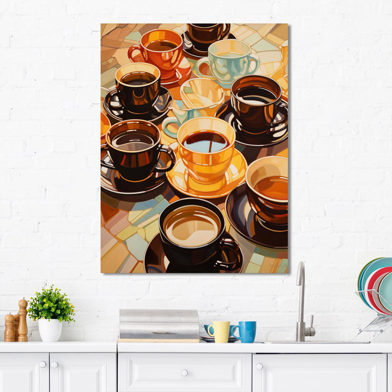 Jaffet Food Coffee Tea VI - Art sur toile, impression sur toile, Toile tendue, H 32 po x l 24 po x P 1 po