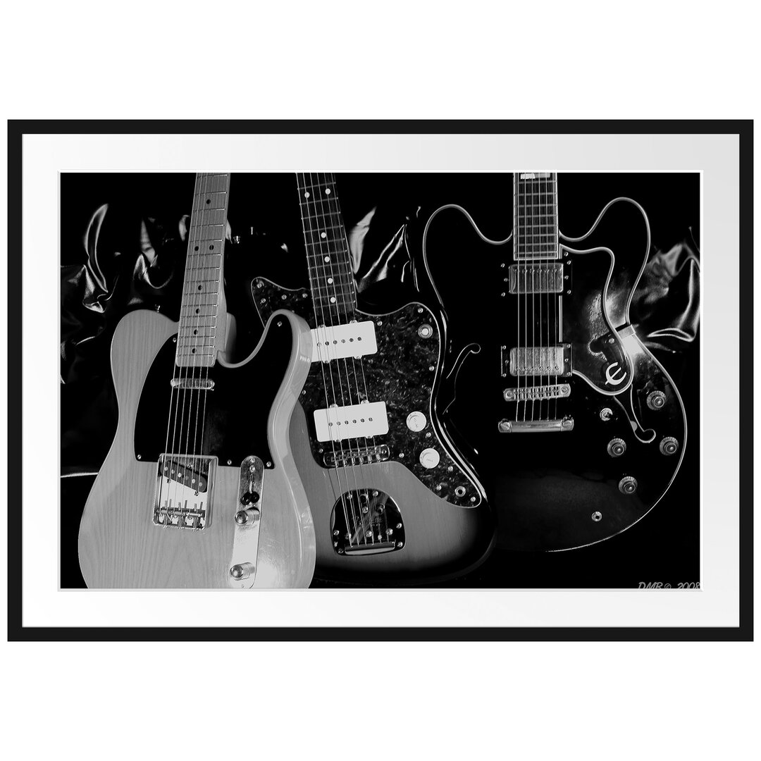 Gerahmtes Poster Elegante E-Gitarren