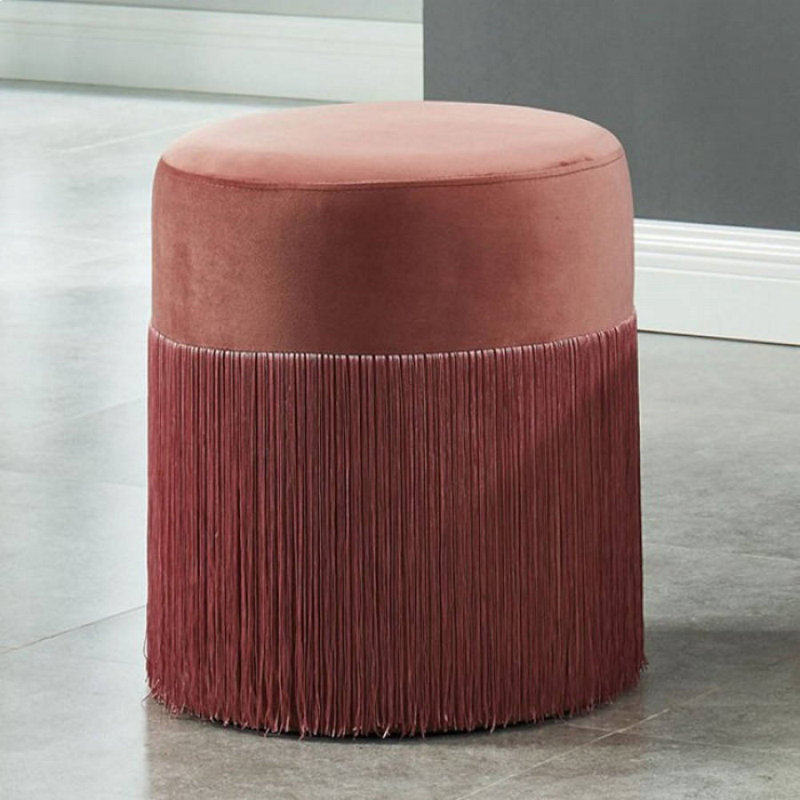 Winland Upholstered Ottoman, Pink