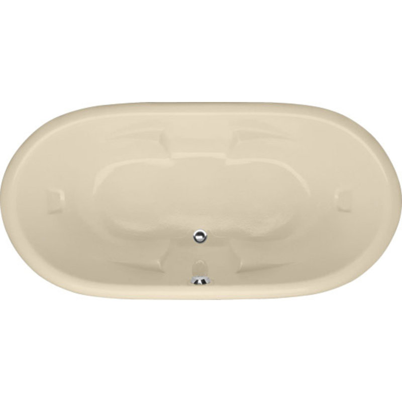 Designer Aimee 72" x 36" Drop in Soaking Acrylic Bathtub, Bone, Polished Nickel