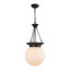 Luminaire suspendu noir en verre opale Madelyn 12 po-292391034