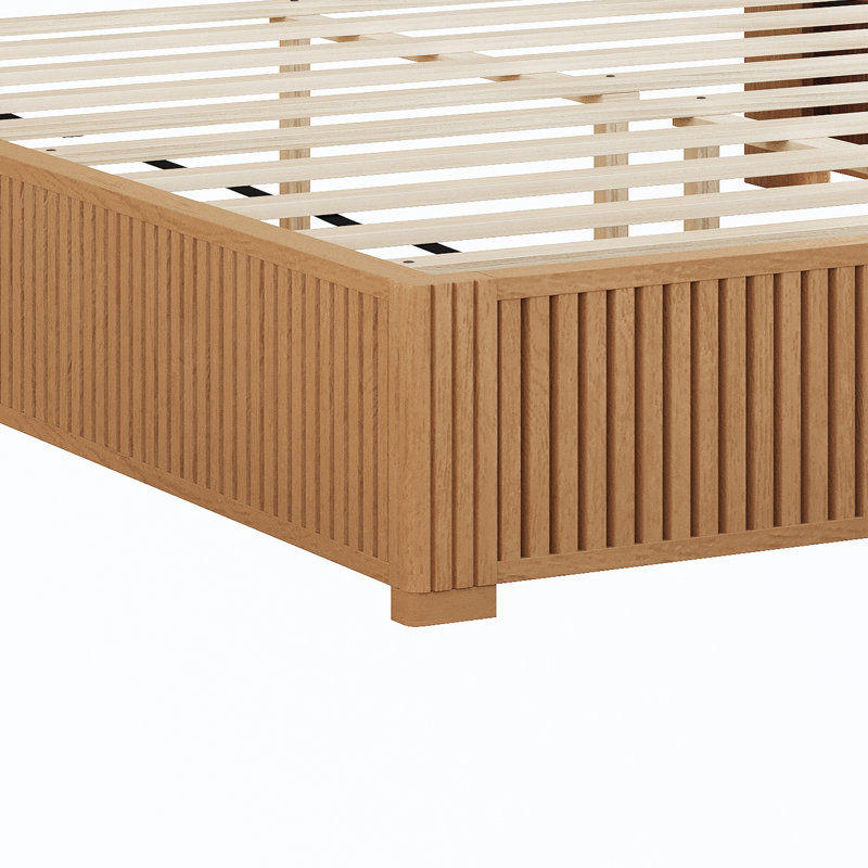 Structure de lit plateforme en bois massif avec tête de lit, aucun sommier requis, lit sur pied, assemblage facile, Grand lit