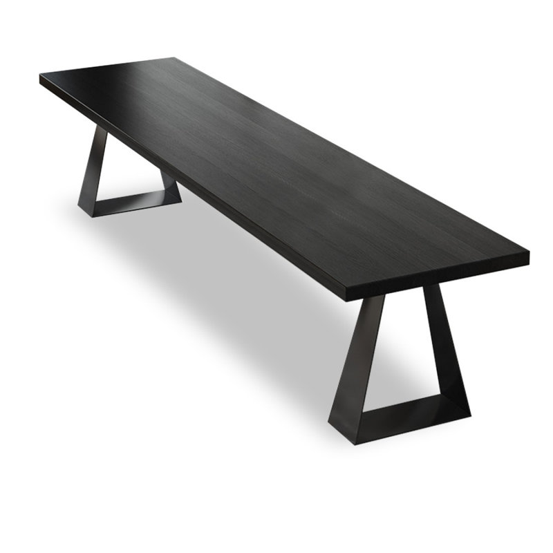 Black Rectangular Solid Wood desk, 29.53" H x 86.61" W x 23.62" D