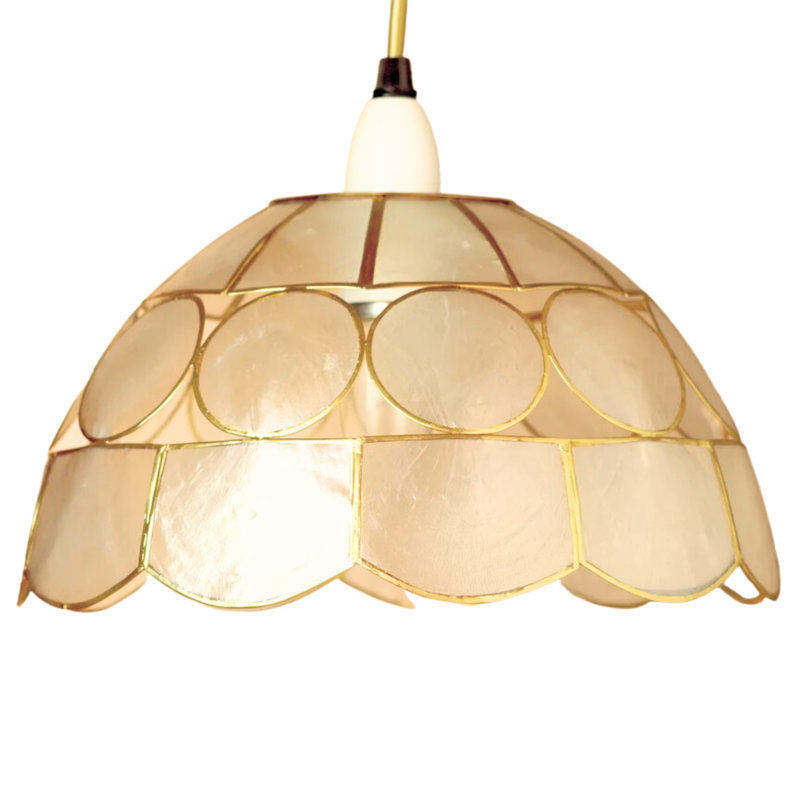 Capiz Shell 12cm H Bowl Pendant Shade ( Screw On ), Gold