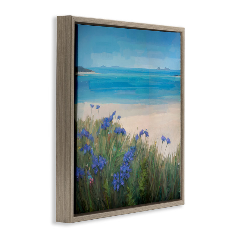 «Seaside Bluebell Flowers», art mural sur toile flottante par Stephen Mitchell, H 18 po x l 18 po