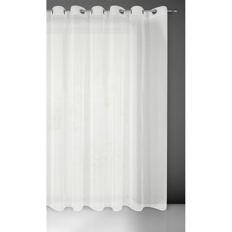 Sheer Curtain Single Panel, 250cm H x 350cm W, Cream