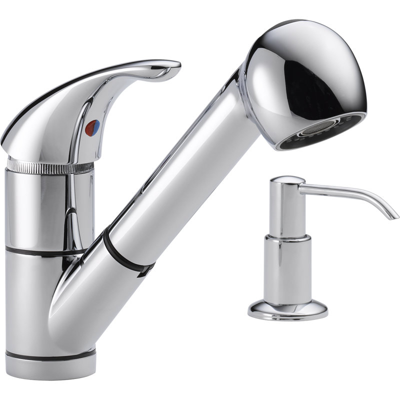 Peerless Faucets Pull Out Kitchen Faucet with and with Soap Dispenser, Chrome