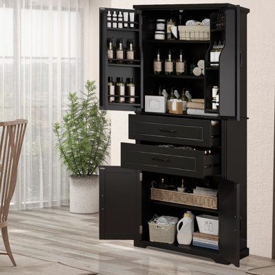 Multi-functional Storage Cabinet With Adjustable Shelves & 2 Drawers