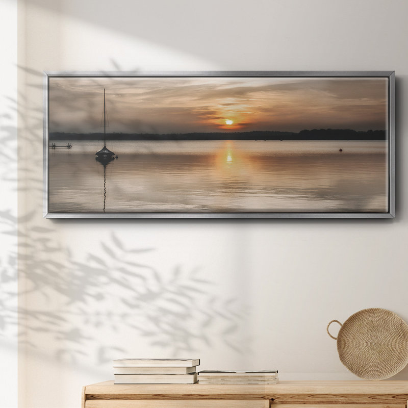 Doux coucher de soleil - toile encadrée, H 20 po x l 50 po