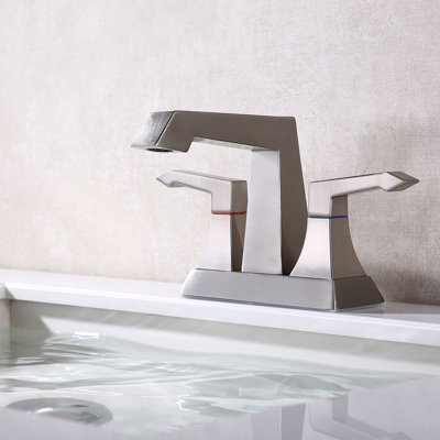 Centerset 2-handle Bathroom Faucet with Drain Assembly