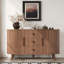 Sideboard Buffet Cabinet with Sliding Tambour Doors and Curved Fluted Design