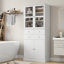 Armoire de rangement pour salle de bain 70,9 po imperméable, armoire à linge de salle de bain autoportante avec tiroirs, rangement pour serviettes, articles de douche et cosmétiques