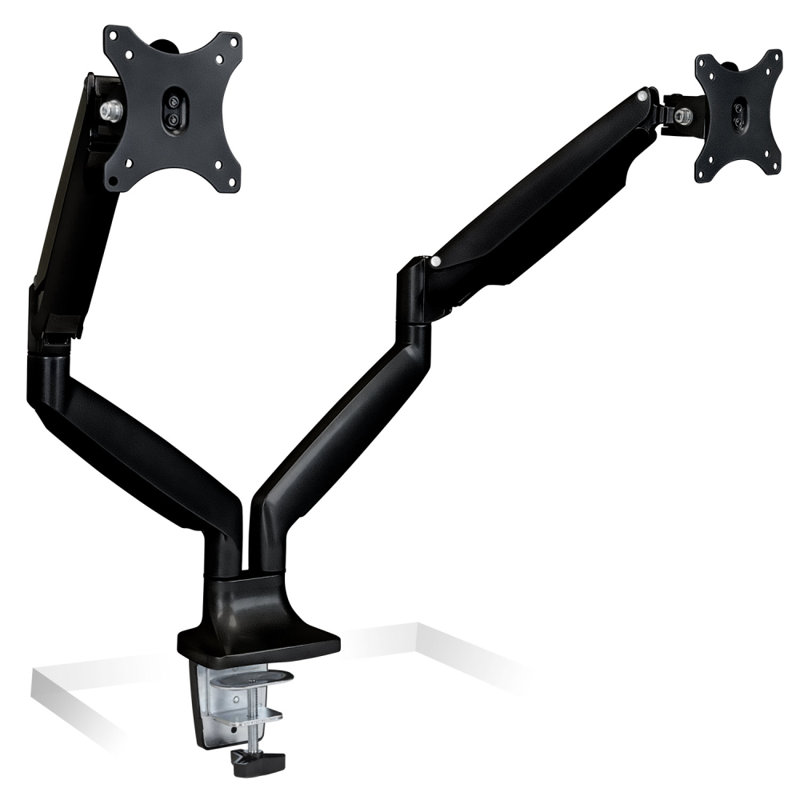 Dual Monitor Adjustable Arm Desk Mount with Gas Spring