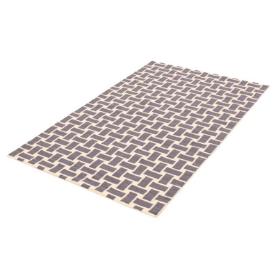 Tapis gris foncé en laine à tissage plat Cheboygan