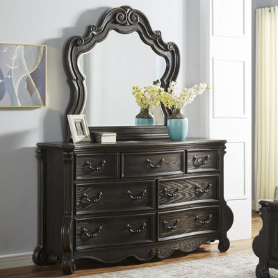 Commode double 7 tiroirs avec miroir Aniah