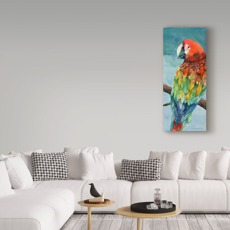 «Parrot» Mattox, reproduction d'aquarelle sur toile tendue, H 47 po x l 20 po x P 2 po