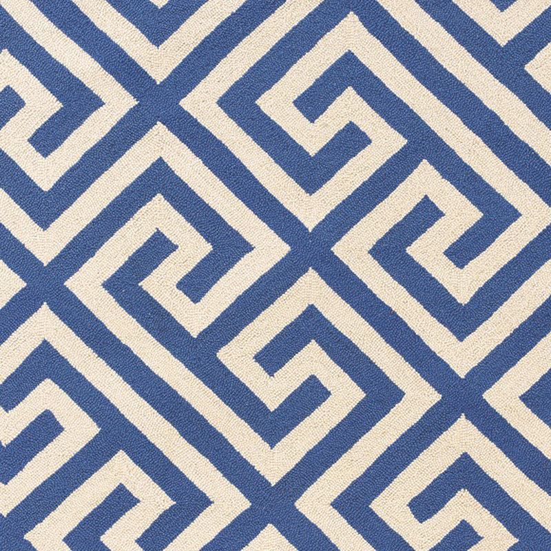 Hand Hooked Wool Geometric Indoor Rug, Rectangle 5' x 7'