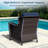 7-Piece Outdoor PE Wicker Patio Conversation Set with Sofas, Chairs, Ottomans, Side Table & Blue Cushions-1354125735