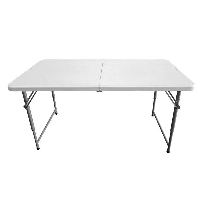 Table pliante polyvalente 48 po avec 3 hauteurs ajustables, poignée intégrée et bords biseautés