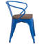 Chaise en métal Kesterson avec assise et accoudoirs en bois-536957729
