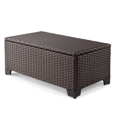 Versatile Brown Wicker Storage Side Table by East Urban Home