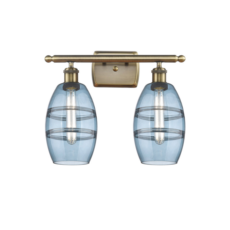 Bettylou 2 - Light Dimmable Vanity Light, Princess Blue, Antique Brass