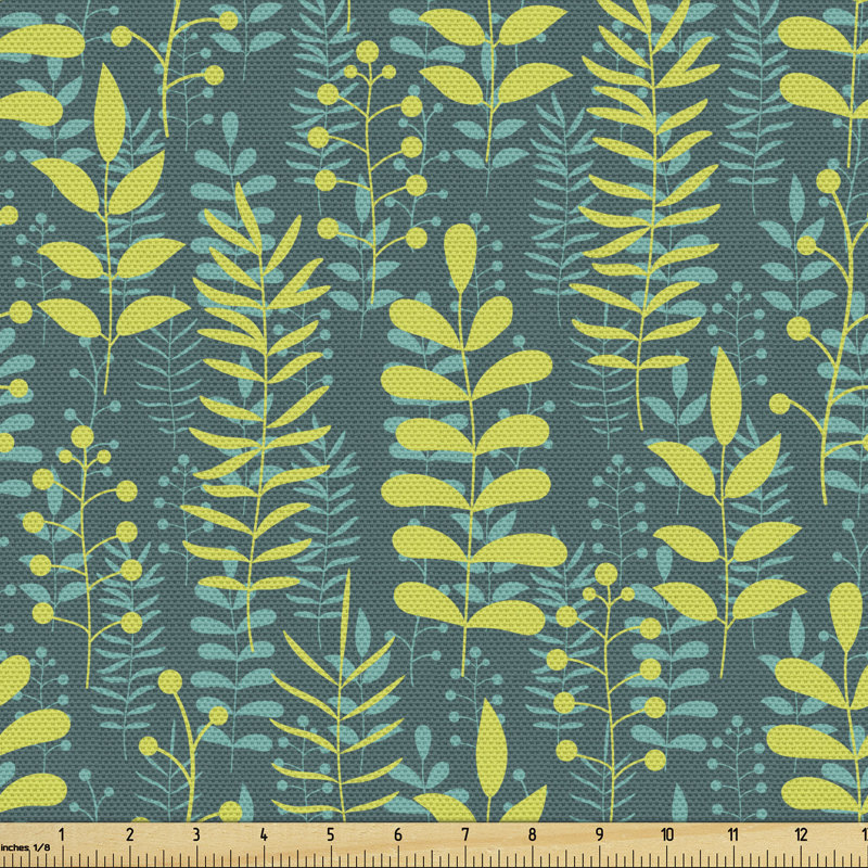 Cheriese Waking Nature with Abstract Branches and Leaves Multi-Purpose Fabric