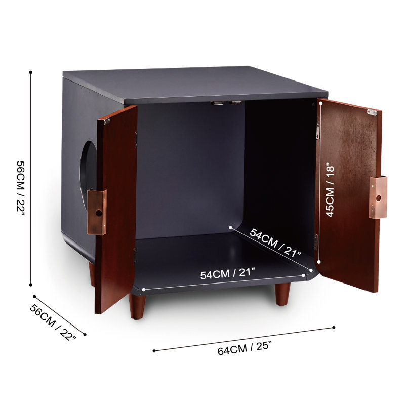 Bac à litière pour chat Eckroad Furniture, Noyer moka