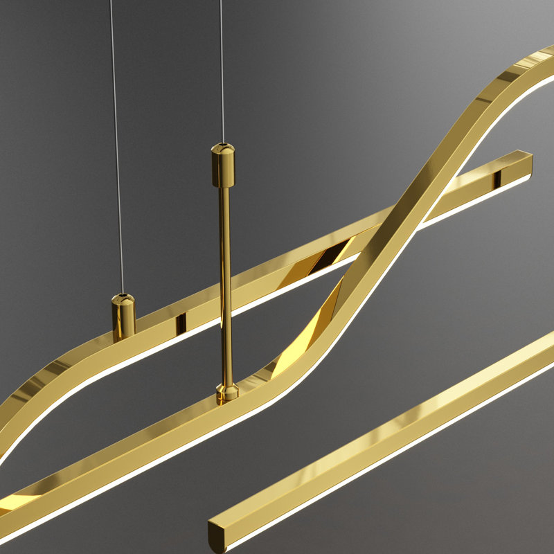 Lorisa 3 - Light LED Kitchen Island Pendant, Gold Electroplating