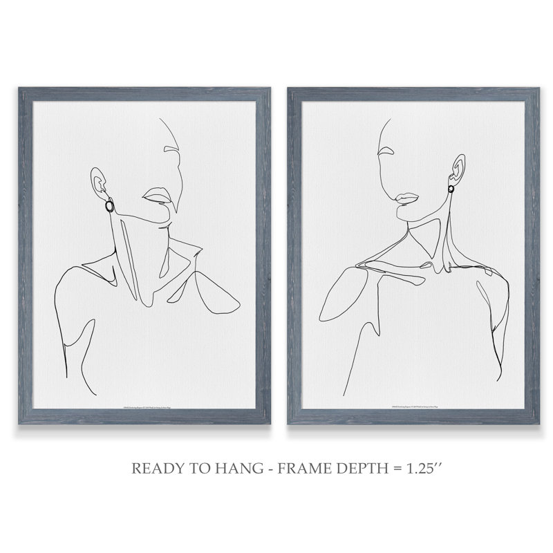 «Everlast Elegance I» par Vincent Van Gogh - ensemble de 2 reproductions de dessins encadrés, H 20 po x l 16 po x P 1,25 po