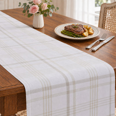100% Cotton Holiday Plaid Table Runner