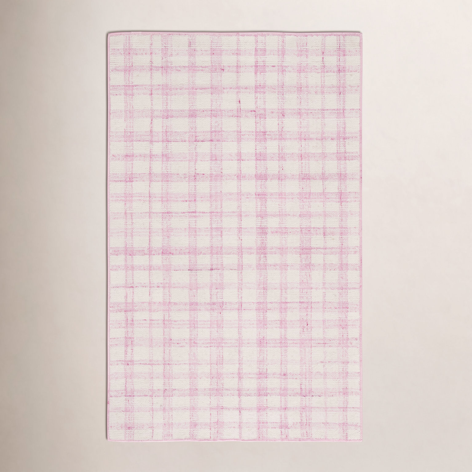 Hand-Tufted Plaid Performance Rug, Rectangle 3" x 5"