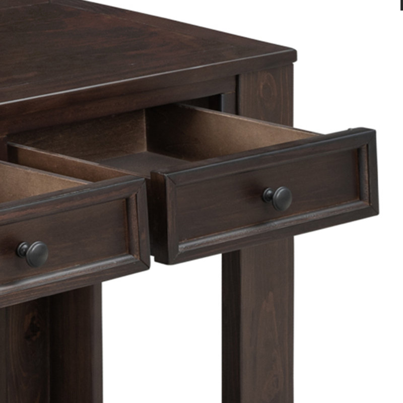 Console en bois avec tiroirs et tablette inférieure Ameah, Espresso