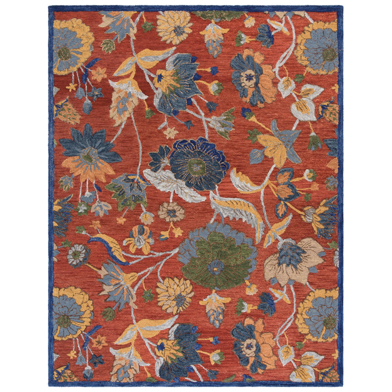Tapis floral en laine Daundra, Rectangle 8 pi x 10 pi