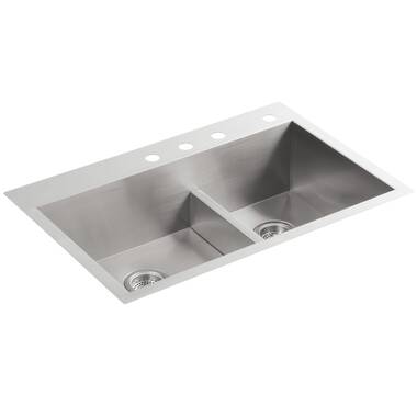 Kohler K-3944-1-NA Vault 36 Double Basin Top-Mount