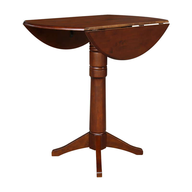 Extendable Round Solid Wood Dining Table, Espresso