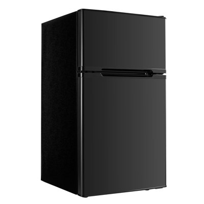 Mini Fridge with Freezer 3.2 Cu.Ft Two Door Compact Refrigerator Black on Fridge.com